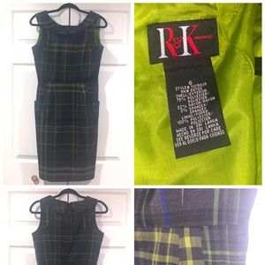 Size 6 green/blue plaid dress. R&K Originals